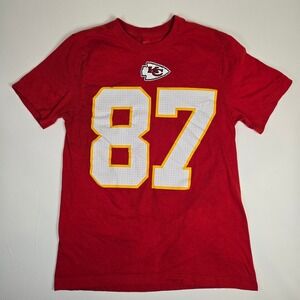 Nike Kansas City Chiefs Travis Kelce 87 Red T-Shirt Mens Small NFL Jersey Tee